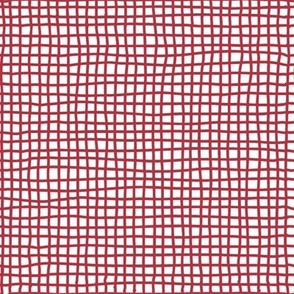 Thin Criss Crossing Lines Pattern | Christmas Cardinal Red Collection