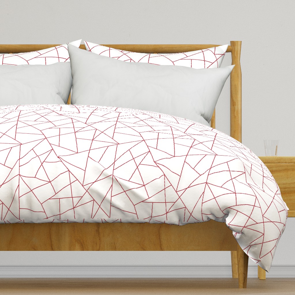 Random Geometric Lines Triangle Pattern | Christmas Cardinal Red Collection