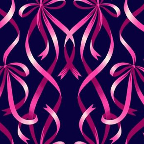 Entwined Ribbons - Pink / Navy