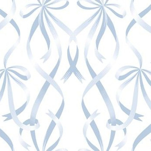 Entwined Ribbons - White / Silver