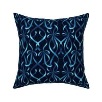 Entwined Ribbons - Blue / Black
