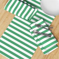 1" Thick Horizontal Stripes Pattern | Christmas Jade Green Collection