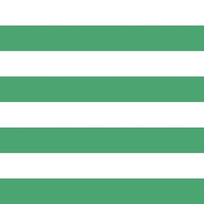 1" Thick Horizontal Stripes Pattern | Christmas Jade Green Collection