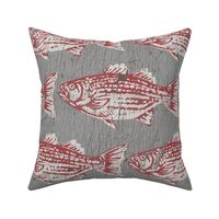 Fish Rustic Red and Gray