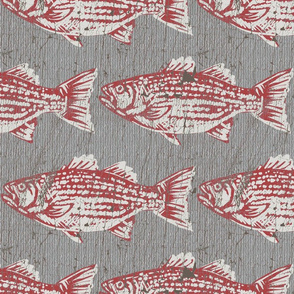 Fish Rustic Red and Gray