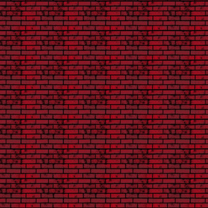 Red & Black Brick Wall Bricks Pattern (Mini Scale)