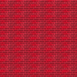 Red & Neon Pink Brick Wall Bricks Pattern (Mini Scale)