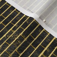 Brick Wall Pattern with Black Bricks & Shiny Gold Colors (Mini Scale)