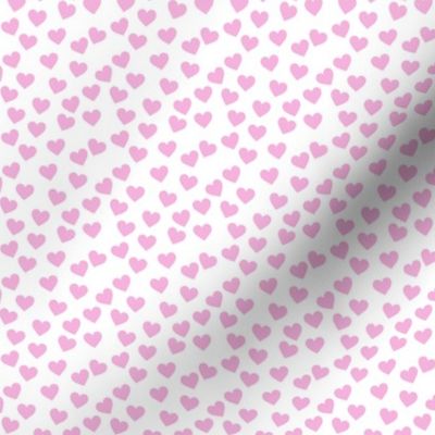 Pink hearts on white (mini)