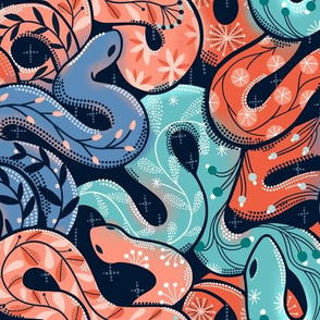 Medium scale Snakes design. Reptiles pattern.