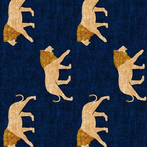lions on navy - walking lions (90) - C20BS