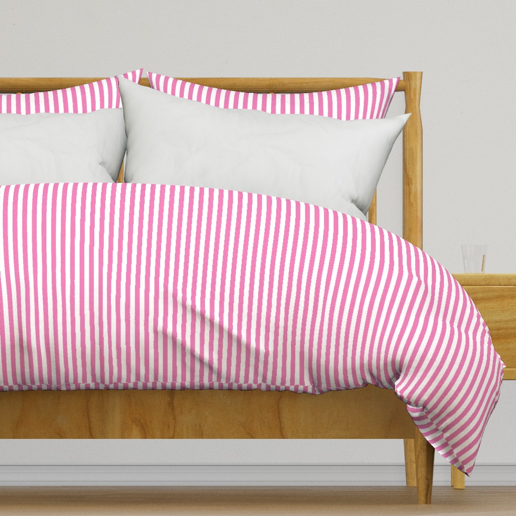 Pink & White Stripes w/ Linen Effect (Mini Scale)