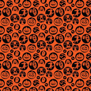 Scary orange Halloween pattern