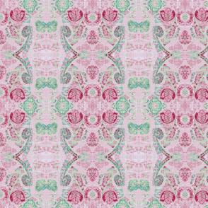 Paisley Pink Bluegreen White  Cranberry