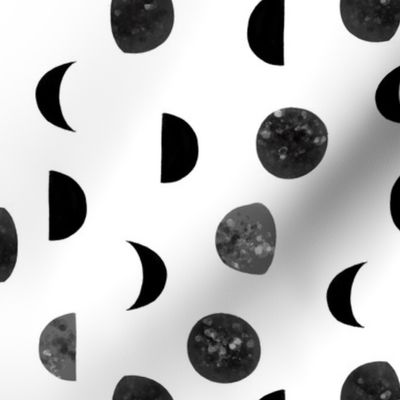 speckled black moon phases on true white