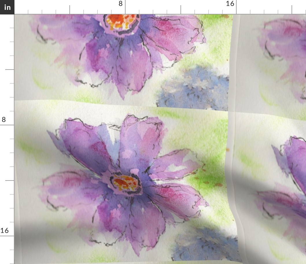 purple watercolor flower