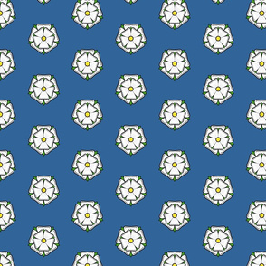 Yorkshire Rose (blue background)