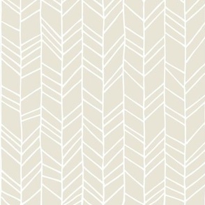 Cream Crazy Chevron Herringbone Hand Drawn Geometric Pattern GingerLous