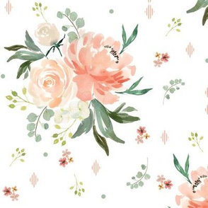 Watercolor Peachy Cream Floral
