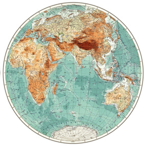 Vintage Eastern Hemisphere Globe Decal