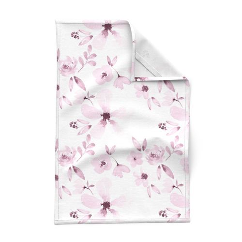 Large Scale floral wallpaper Washed out pink