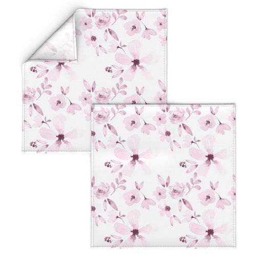 Large Scale floral wallpaper Washed out pink