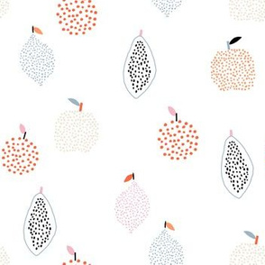 Polka dots fruits pattern