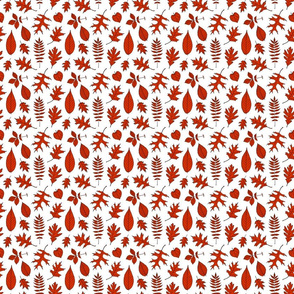 Red Leaves on a White Background (Mini Scale)