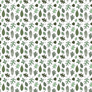 Green Leaves Assorted Leaf Pattern (Mini Scale)