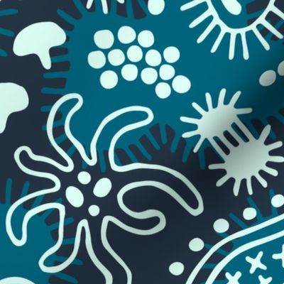 Jumbo Microbes ditsy blue