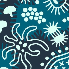 Jumbo Microbes ditsy blue