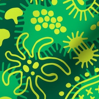 Jumbo Microbes ditsy green