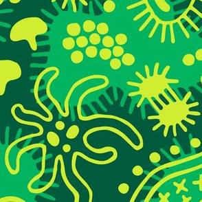 Jumbo Microbes ditsy green