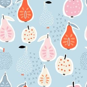 Pears and apples fruit pattern