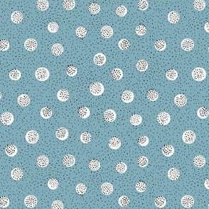 Funny  hand drawn dots in turquoise and whit