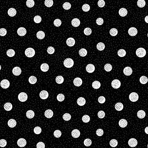 Funny hand drawn dots in black and white