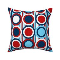 Nautical Shabby-Chic (Circles in Circles on Stripes)