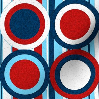 Nautical Shabby-Chic (Circles in Circles on Stripes)