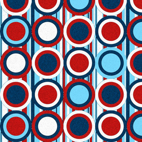 Nautical Shabby-Chic (Circles in Circles on Stripes)