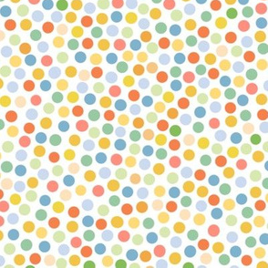 Bright Colored Polka Dots, Round Circles, Geometric, orange green yellow