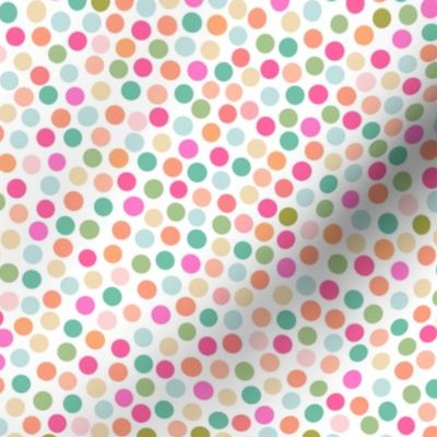 Pastel Neon Colored Polka Dots, Round Circles, Geometric, Pink Blue