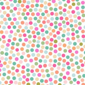 Pastel Neon Colored Polka Dots, Round Circles, Geometric, Pink Blue