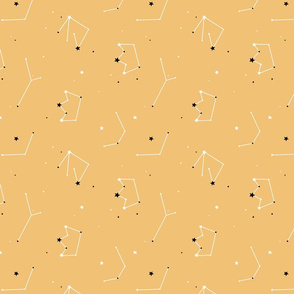 Gold Little Prince - constellations ROTATED