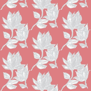 Flowers Peach Gray White