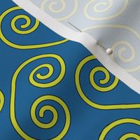 Yellow Swirls Blue