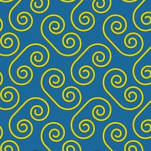 Yellow Swirls Blue