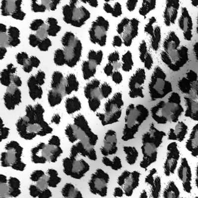 Black Leopard black white animal print cheetah gray grey
