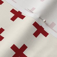 cross fabric - red and cream