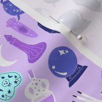 pastel witch fabric - cute pastel halloween design - purple/aqua