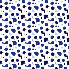 Paint blobs blue polkadots